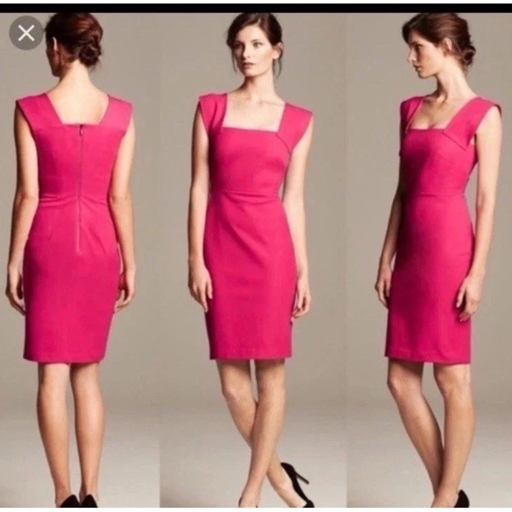Roland Mouret Banana Republic Sheath Dress Pink Womens Sz 10 Tall NWT Office
